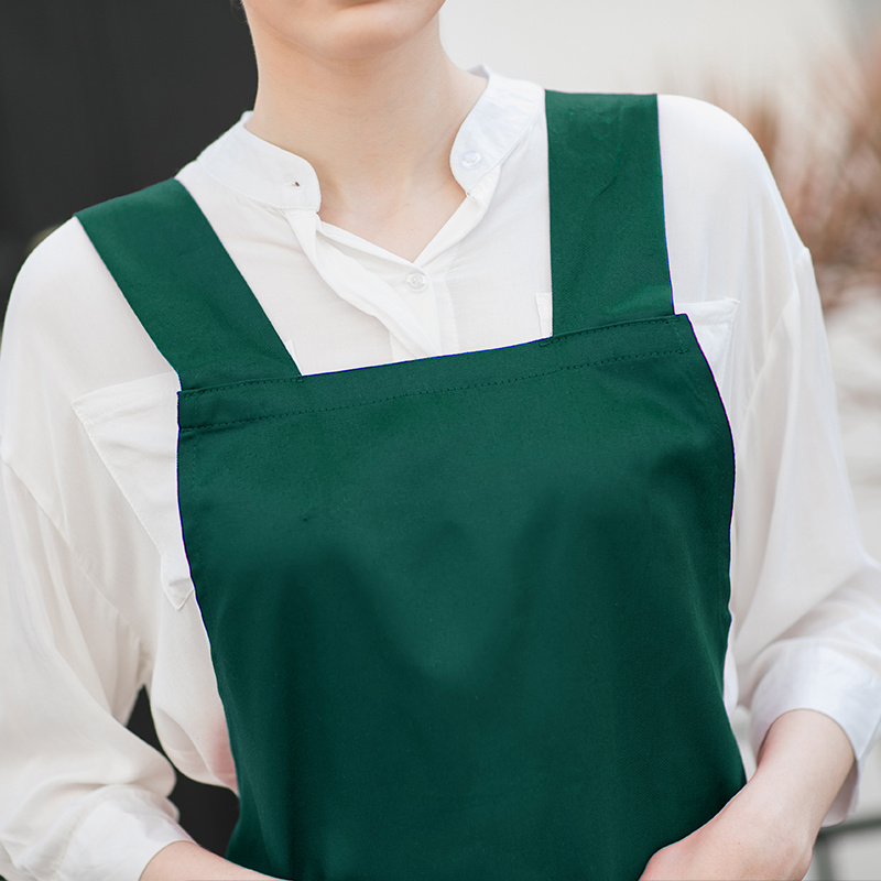Green apron custom logo han edition style restaurant flower shop apron milk tea cafe nail overalls