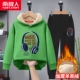 [绿/耳机-黑羊羔绒长裤02]