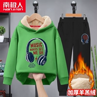 Зеленые/черные брюки из бархата ягненка