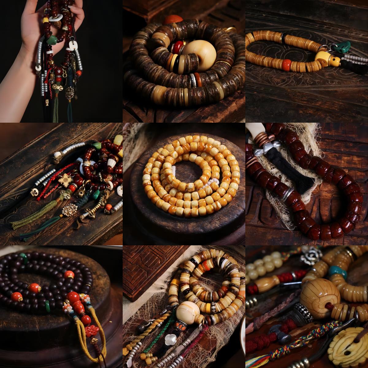 First-hand collection of goods in Tibet, live broadcast of antique market, Tibetan millennium-old beads, old objects, hand-stringed rosary