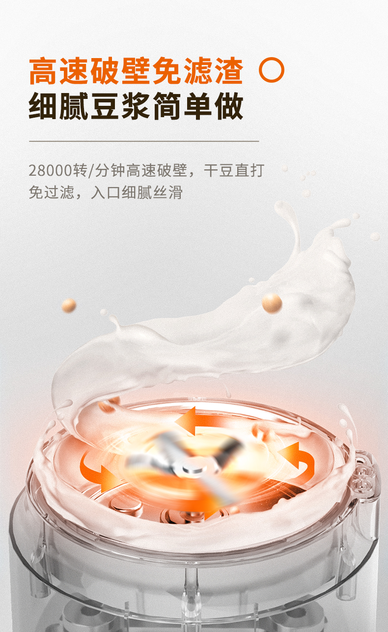 九阳 小容量静音破壁料理机 420ml 图5