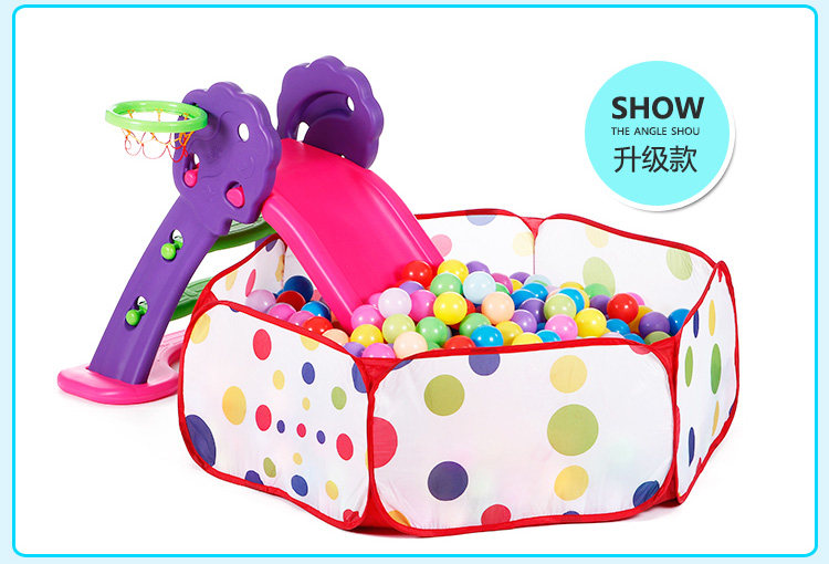 [2015爆款]京奇儿童可折叠滑梯篮球架组合上下