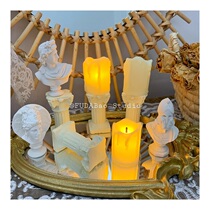 FUDABao) ins Retro mini old retro candlestick small night light electronic candle modeling swing props