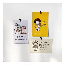 (Card) ins cute cartoon character childrens room wall coffee shop homestay desk grid wall wall decoration card