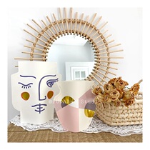 ins wind paper face vase set Spanish Nordic style paper vase coffee shop homestay posing objects
