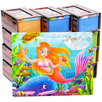 Wooden 100 pieces iron box puzzle toys childrens early education puzzle power 200 pieces 3-4-5-6-7th Birthday Gift