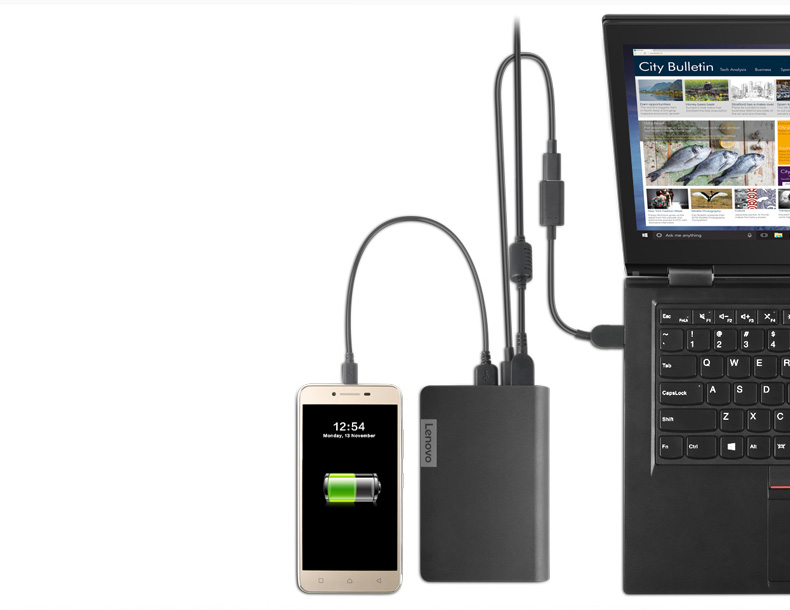 Lenovo ThinkPad USB-C máy tính xách tay nhanh phí 14000mAh sạc điện thoại di động kho báu 40AL140CCN - Ngân hàng điện thoại di động sạc dự phòng anker