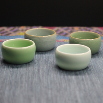 Dragon Quanbean Beans Green porcelain Gothic tea Tea Tea Tea Tea Cup Ceramic Ru Kiln Semi handmade Tea Tea Cups Thick Smelling Cup