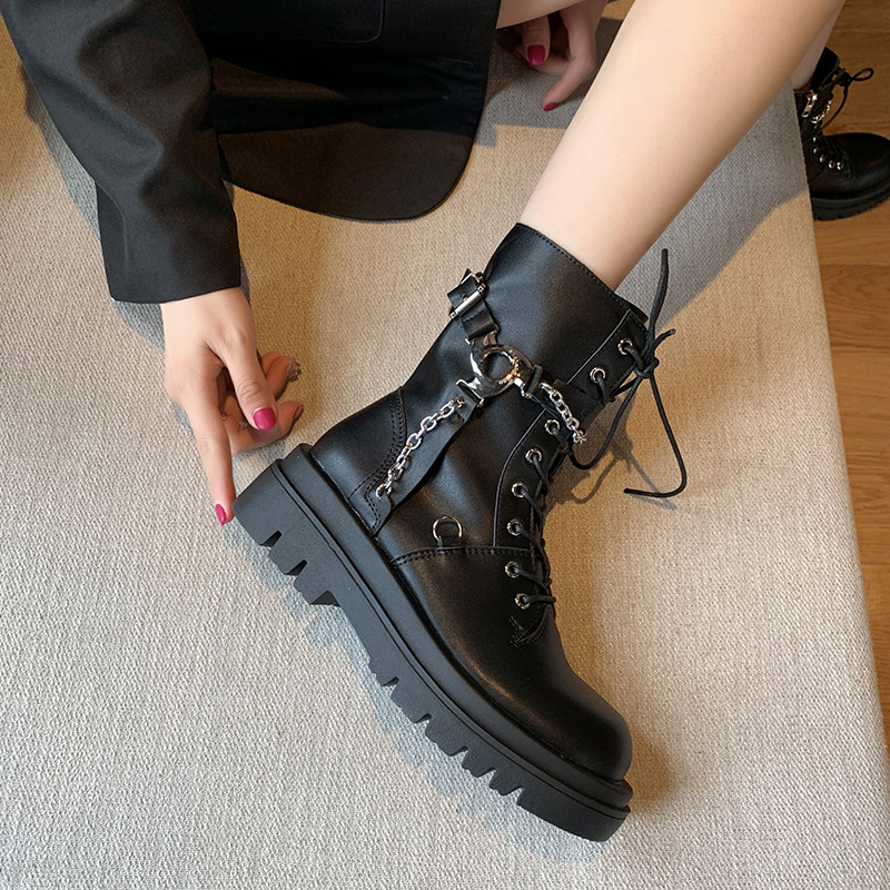 Martin boots female British style 2022 new autumn and winter all-match black tide ins tide locomotive short boots cool summer