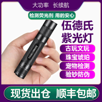 Fluorescent agent detection pen Woods lamp Cat moss special UV 365nm purple light Wine identification strong light flashlight