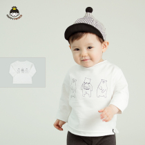 South Korea newborn baby round neck long sleeve cotton base shirt summer coat boys and girls t shirt baby Spring and Autumn Tide