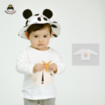 Baby boys and girls round neck loose pullover sweater baby cartoon long sleeve T-shirt spring and autumn base shirt coat