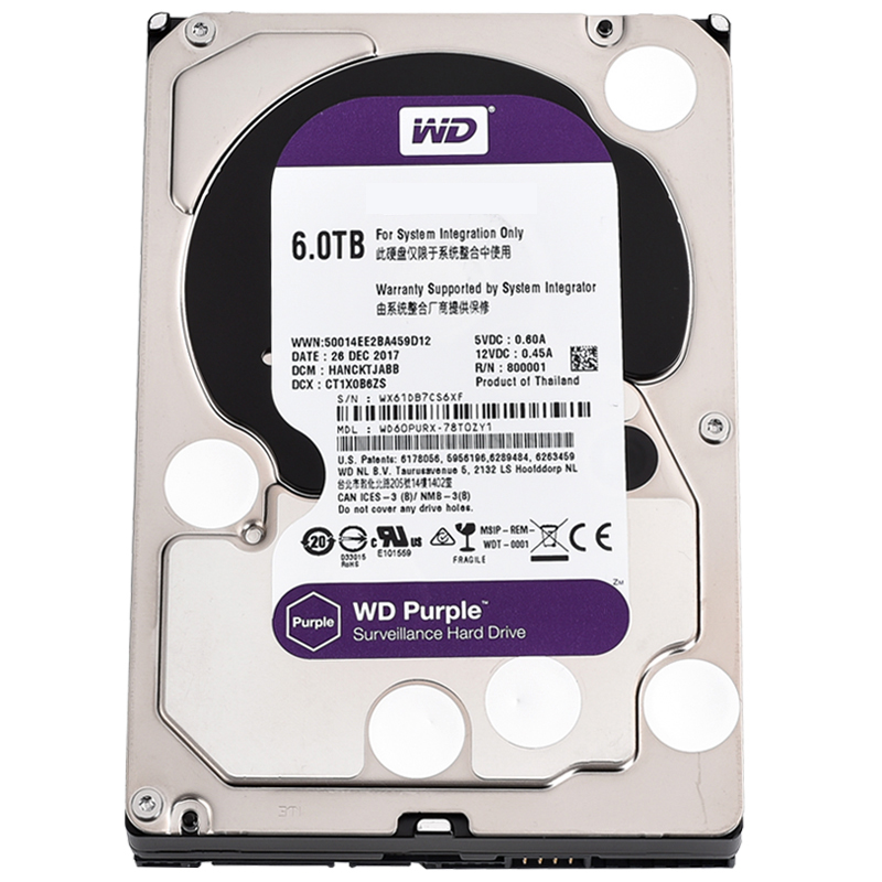 WD Western Data WD60PURX Mechanical Hard Disk 6T Monitoring Special Hard Disk Purple Disk SATA