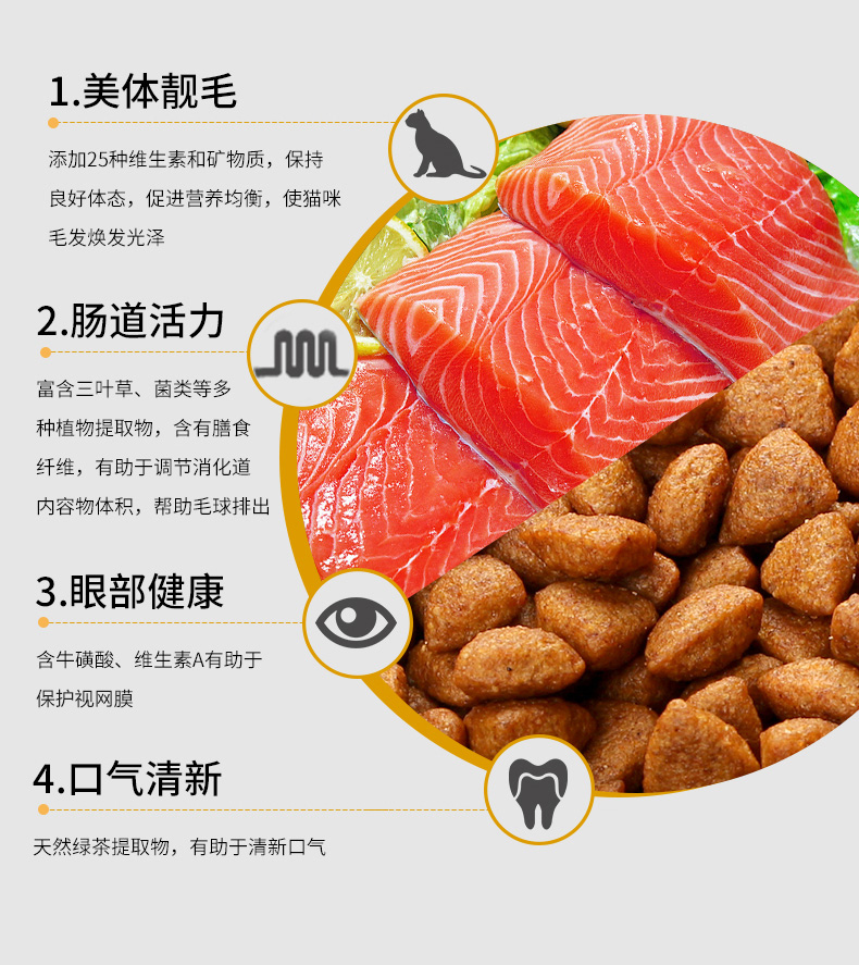 Thức ăn cho mèo Mai Fudi vào thức ăn cho mèo gói cá biển sâu đẹp Làm thức ăn cho mèo thức ăn tự nhiên cho mèo thức ăn chính thức ăn cho mèo 1,5kg - Cat Staples thức ăn mèo minino