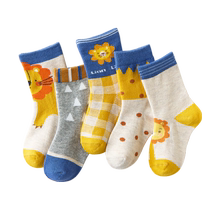 Childrens socks spring and autumn pure cotton boys and girls cartoon mid-tube socks for big children and babies summer Korean style cartoons