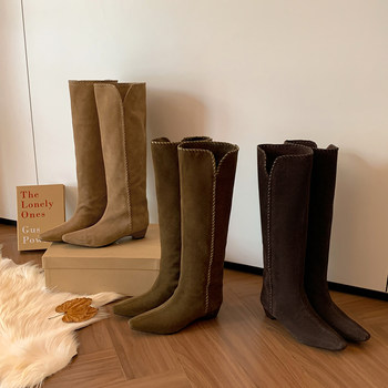 European and american pointed toe high-plue footwear fashion boots thick heel