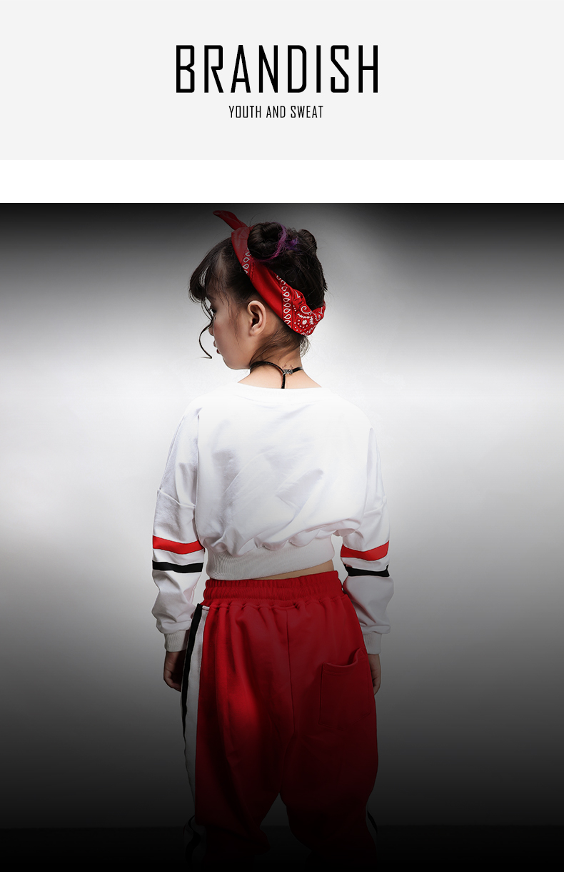 Cộng với nhung trẻ em trang phục khiêu vũ đường phố cô gái phù hợp với hip hop nhạc jazz khiêu vũ trẻ em trang phục biểu diễn hiphop trang phục rốn đồ bộ cho bé gái
