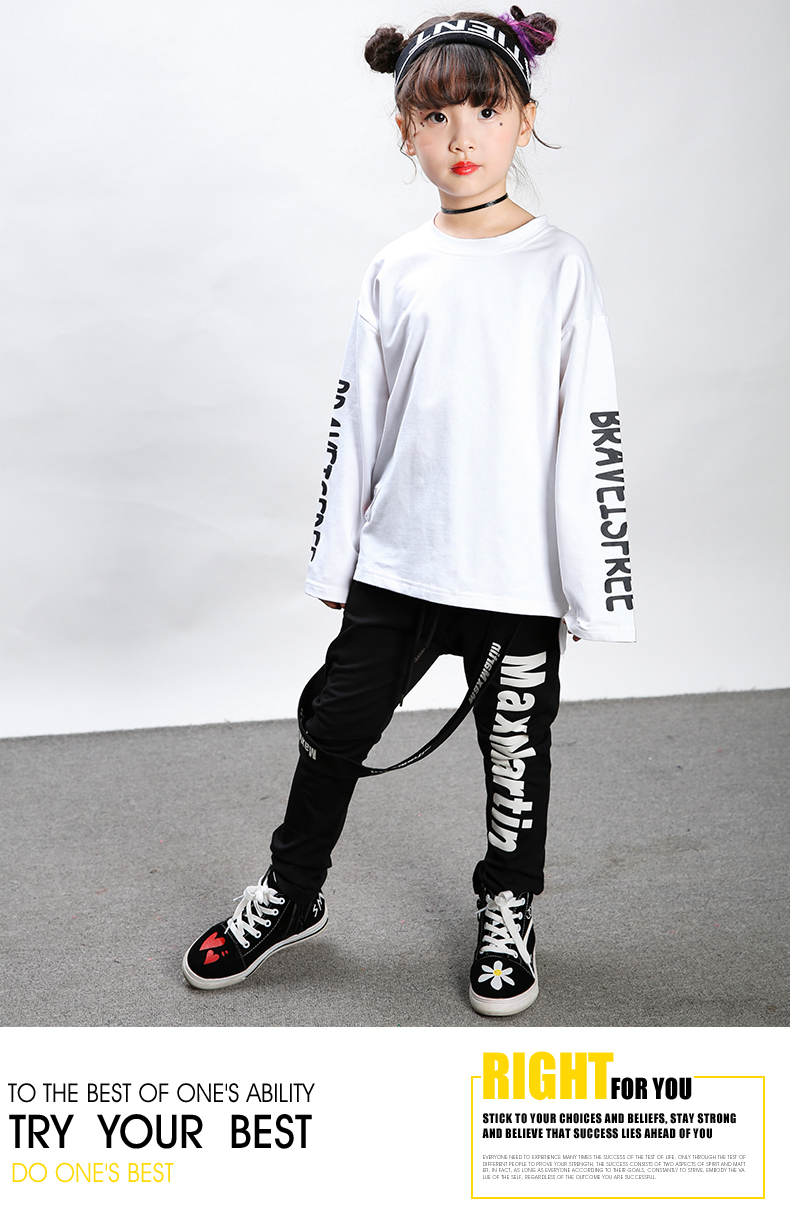 Trang phục khiêu vũ đường phố cho trẻ em Bộ áo dài cho bé gái Hip-Hop Trang phục khiêu vũ Jazz đồ đẹp cho bé gái