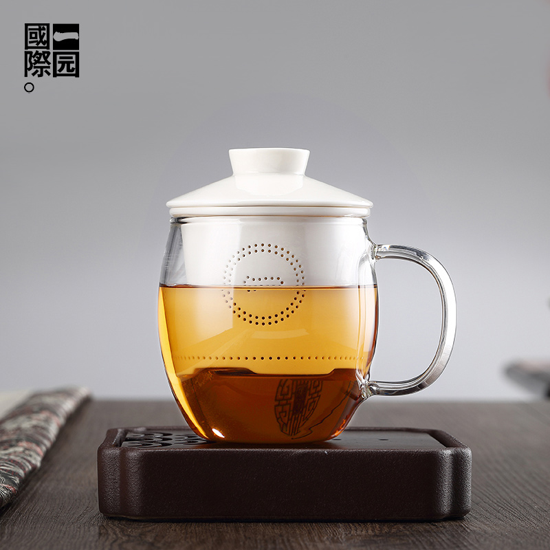 A garden international glass ceramic tea cup upset heat - resistant glass ceramic filter tank tea cups