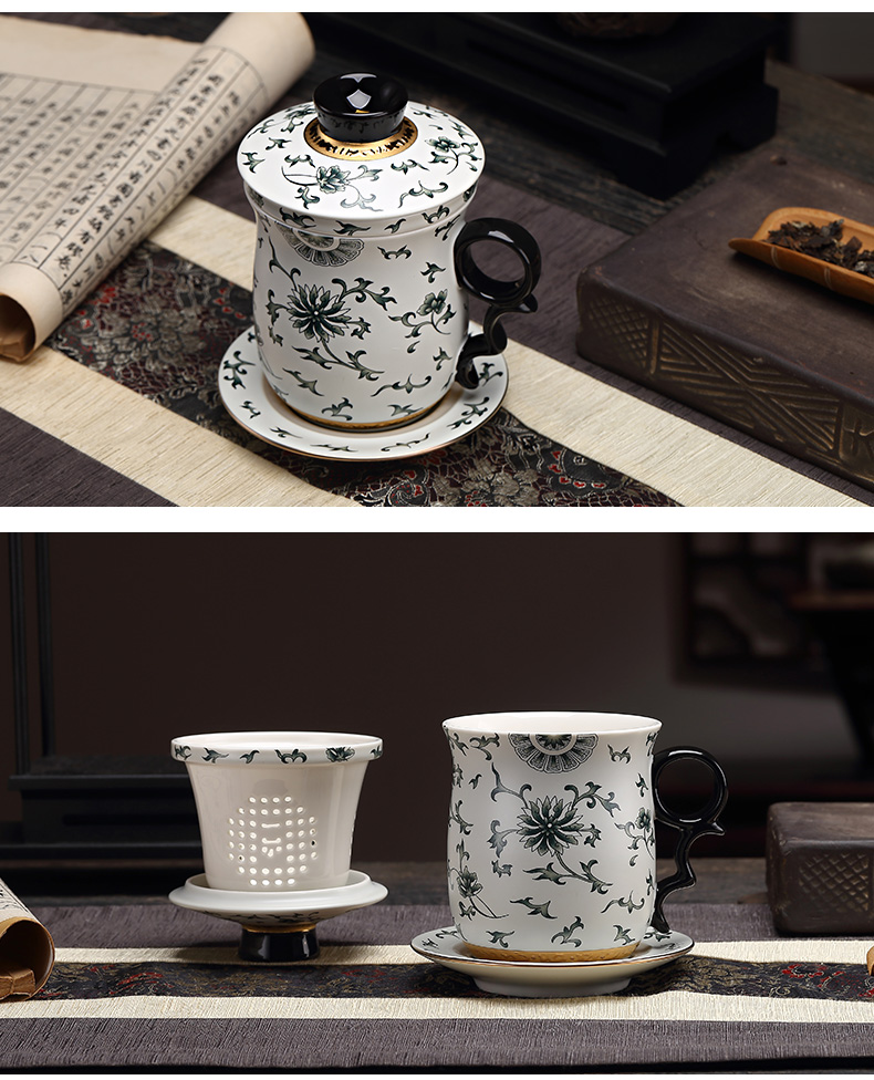 A garden international four tea mugs with ceramic cups filter office the meeting with cover glass