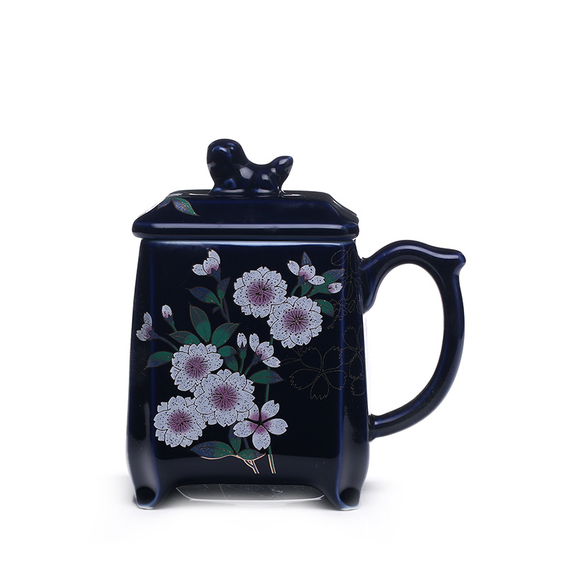 A garden international ceramic cups water glass ceramic cups with cover office keller ruyi ceramic cup
