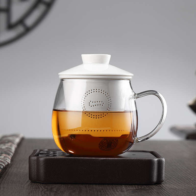 A garden international glass ceramic tea cup upset heat - resistant glass ceramic filter tank tea cups