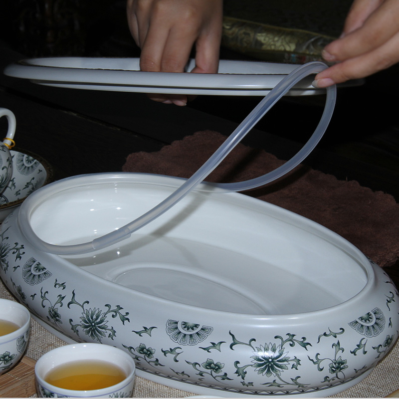 A garden international longevity plate tea set ceramic tea tray household gifts tea tray was home tea tray