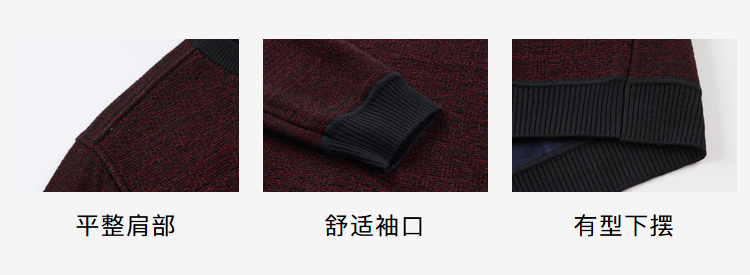 HLA/海澜之家 男士加绒混纺 休闲针织衫 图2