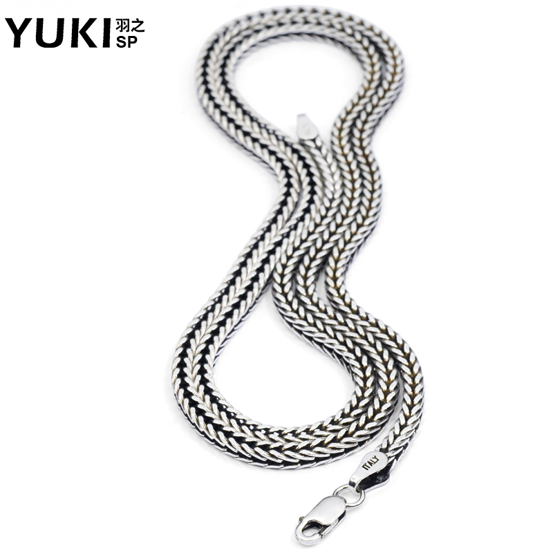 YUKI925银男士银项链 韩版时尚泰银配链 狐尾链 蛇骨链 潮男饰品