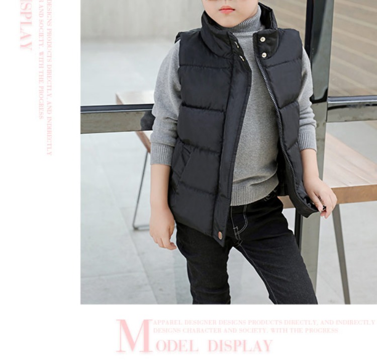 Cổ áo đứng trẻ em vest trong bé trai xuống cotton bé trai dày bé gái mùa thu và mùa đông mặc vest chống mùa áo gile trẻ em nam