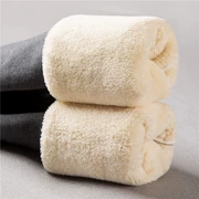 Quần legging cashmere siêu dày mới cho nữ mùa thu đông cộng với nhung cao eo ấm áp mặc bên ngoài là quần cotton nữ size lớn - Quần tây thường