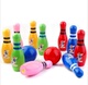Màu sắc vui nhộn bowling trẻ em bằng gỗ lớn bộ bowling mẫu giáo bé mẫu giáo bộ đồ chơi bowling cho bé Quả bóng bowling