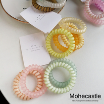 Gradient Color 4 only SOUTH KOREA CANDY COLOR UNHURT POWER GENERATION TALK LINE HAIR CIRCLE TRANSPARENT FROSTED BIG HAIR ROPE HEAD ROPE