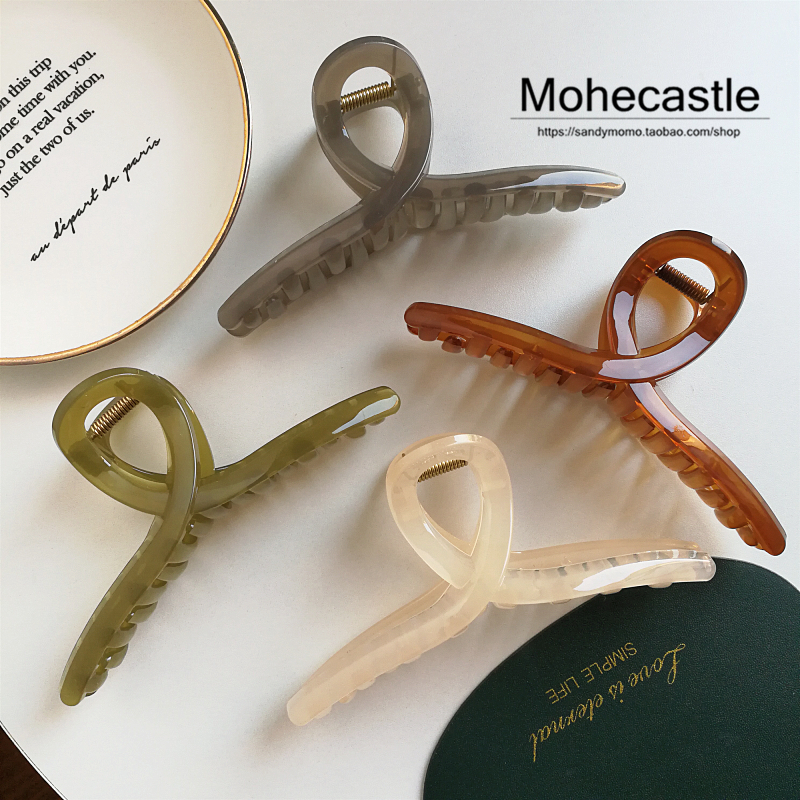 Matcha jelly color ~ oversized clip Korean ins hair grab plate hair back head hair clip simple hair card shark clip