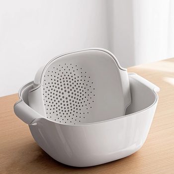 Imported japanese kitchen vegetable tray double-layer extra thick large size