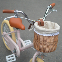 Retro rattan Wicker childrens bicycle scooter scooter trolley tricycle basket basket basket basket