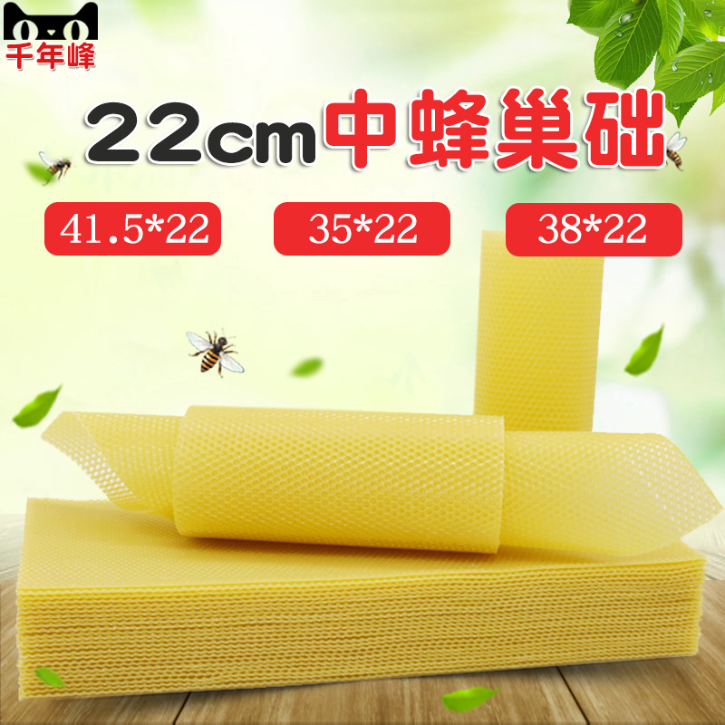 中蜂巢础养蜂巢础片22cm蜜蜂巢础蜂巢基蜂脾中蜂蜡片土蜂巢础30片