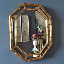 Minimalist light extravaganza Extravaganza Creative Profiled Wall-mounted Golden Retro Decorative Mirror Interior Bathroom Mirror American Fireplace Mirror