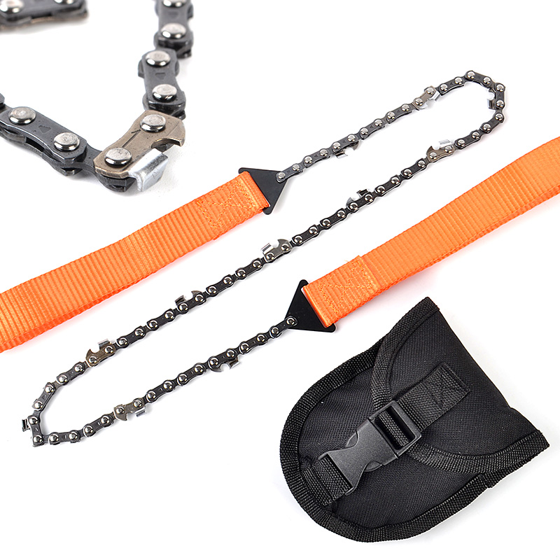 Outdoor portable saw camping tool survival folding hand zip saw manganese steel chain wire saw survival gear