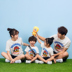 Trang phục cha mẹ và con khác nhau Mùa hè 2019 mới gia đình ba hoặc bốn gia đình trang bị áo thun nước ngoài cho mẹ và bé tay ga - Trang phục dành cho cha mẹ và con quần áo trẻ em cao cấp Trang phục dành cho cha mẹ và con