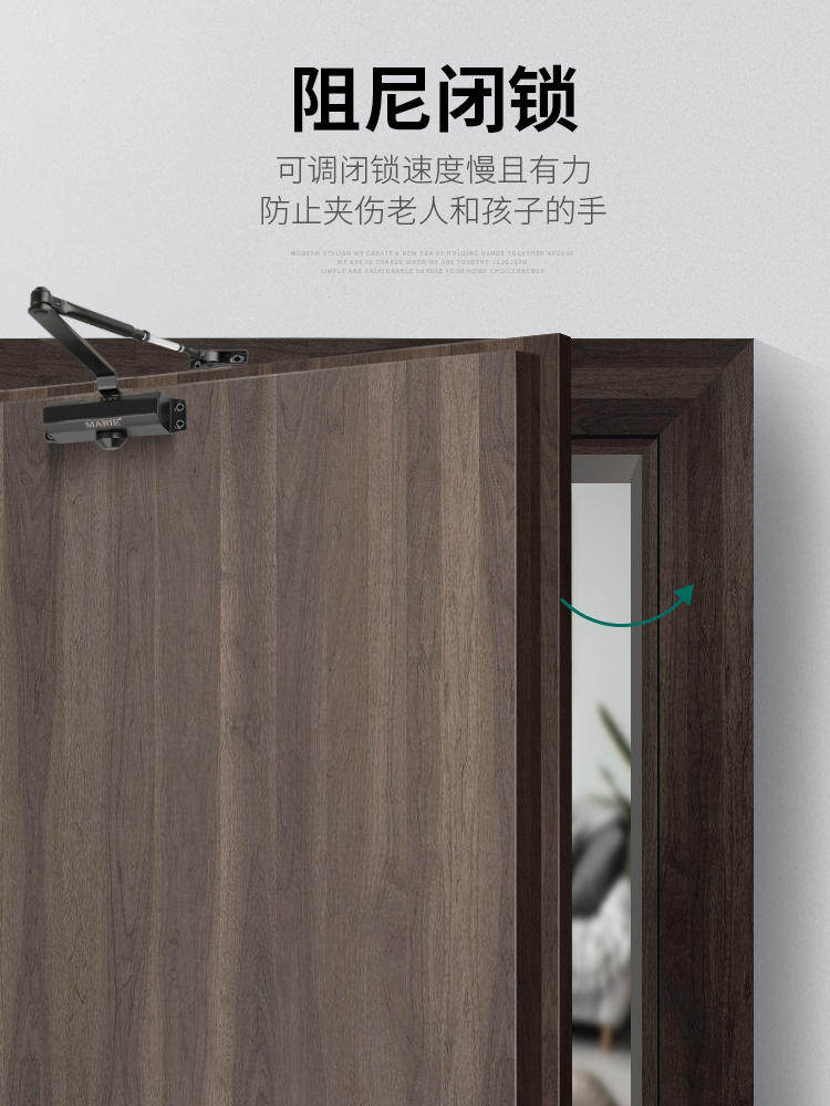 Door Closer Automatic Closing Device for Home Sliding Doors, Fire Doors, Silent Buffer Hydraulic Invisible Door Opener