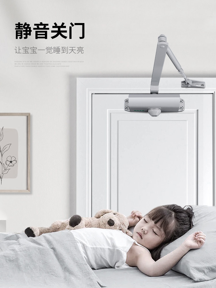 Hydraulic Buffer Fire-Resistant Door Closer for Exterior Iron Doors, Automatic Door Closer for Home Use, No-Drill Installation