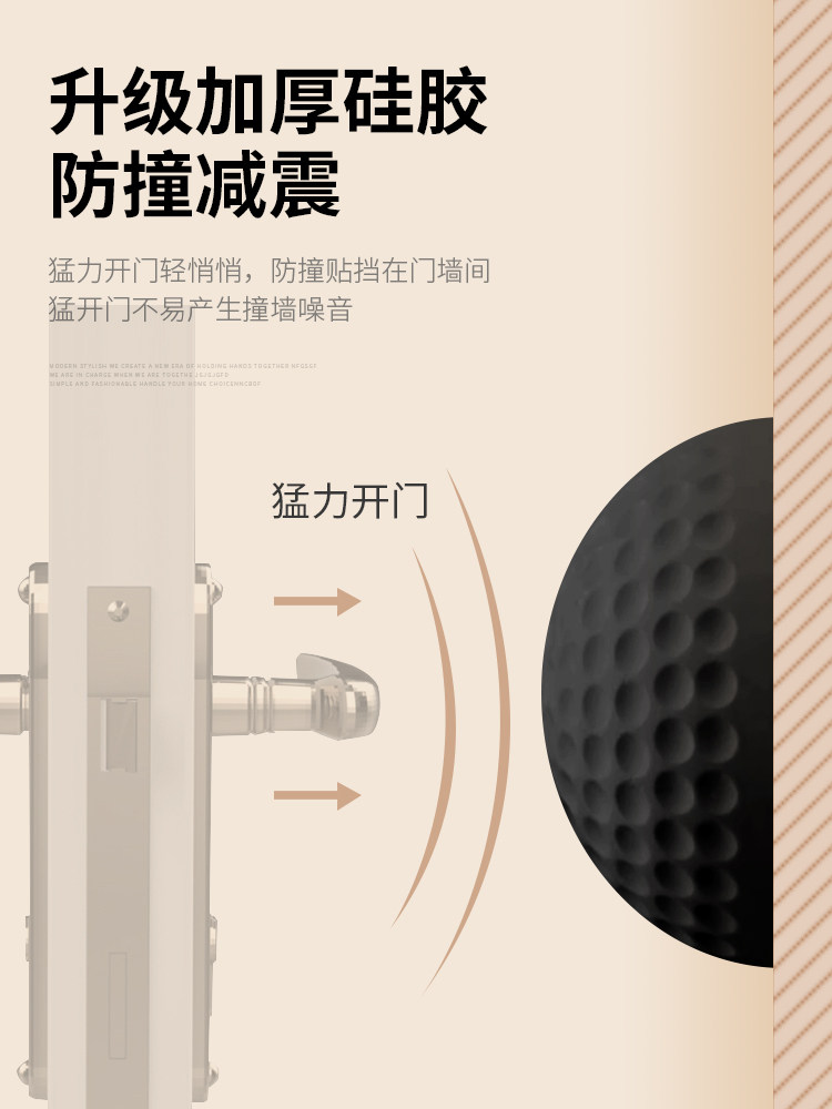 Door Stopper, No-Drill New Model, Silicone Anti-Collision Door Handle, Door Bumper, Bathroom Household Wall-Mounted Invisible Door Top