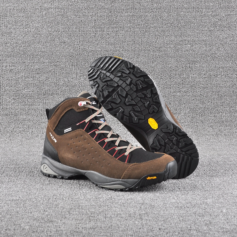 Italian men's midcylinder genuine leather VB large bottom waterproof non-slip abrasion resistant outdoor climbing shoes hiking shoes