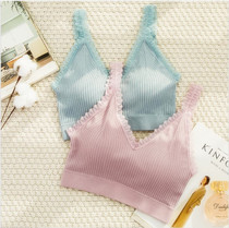 Modal beauty strap chest pad integrated bra sleep breast wrap girl anti-light tight wide shoulder sling vest summer