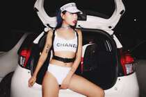 Nightclub sexy white bikini four-piece party interactive tour gogo costumes can be customized logo