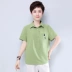 Áo thun nữ tay lửng ngắn nữ 2018 hè mới hè cỡ lớn cho nữ trung niên cotton Quần áo cổ bẻ - Áo phông áo thun tay lỡ Áo phông