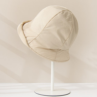 Fisherman Hat for Autumn and Winter, Plain and Simple, Made of down Jacket Fabric, Thickened for Warmth, Makes the Face Look Smaller, Korean Style Trendy Hat for Women