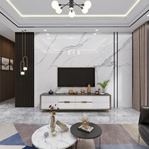 Bamboo wood fiber TV background wall integrated wall panel living room sofa 3d imitation marble decorative wall panel film and television Wall