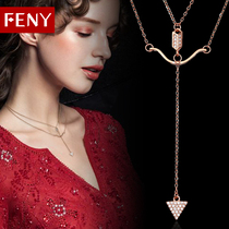 FENY Double Layer Minimalist Necklace Woman short Lock Bones S925 Silver Korea Light Extravagant Internet Red Personality Tandem Dress Accessories